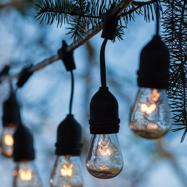 E27 IP65 Waterproof Solar Patio Holiday Garden Wedding Camping Decor Outdoor S14 Bulb 10m 48FT LED Garland Festoon String Light