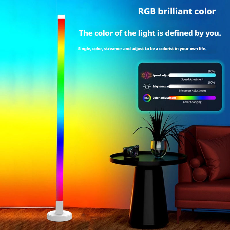 RGB LED Floor Lamp Remote APP Control Music Sync Corner Lighting Timer Smart Modern Mood Standing Lamp for Bedroom Living Room