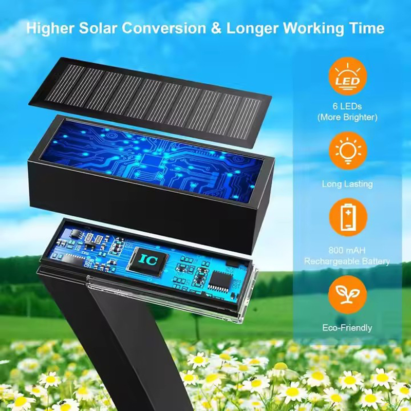 Solar Path Light Outdoor 6 LED Outdoor Solar Garden Light Modern Path Pedestrian Lane Light