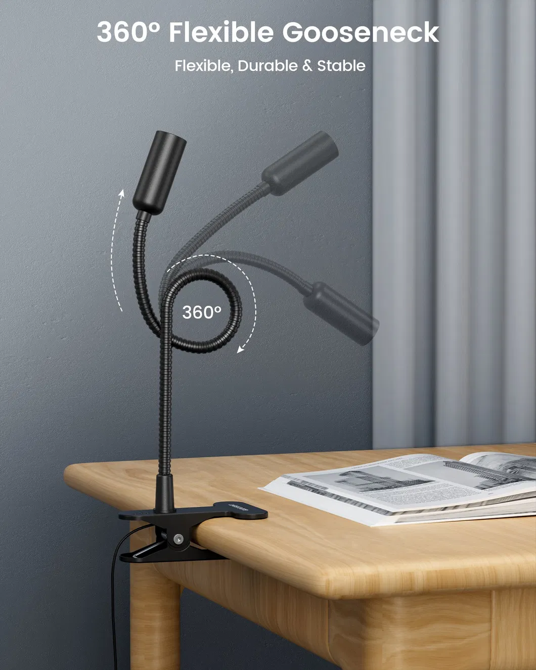 Clip-on LED Table Reading Light View 4