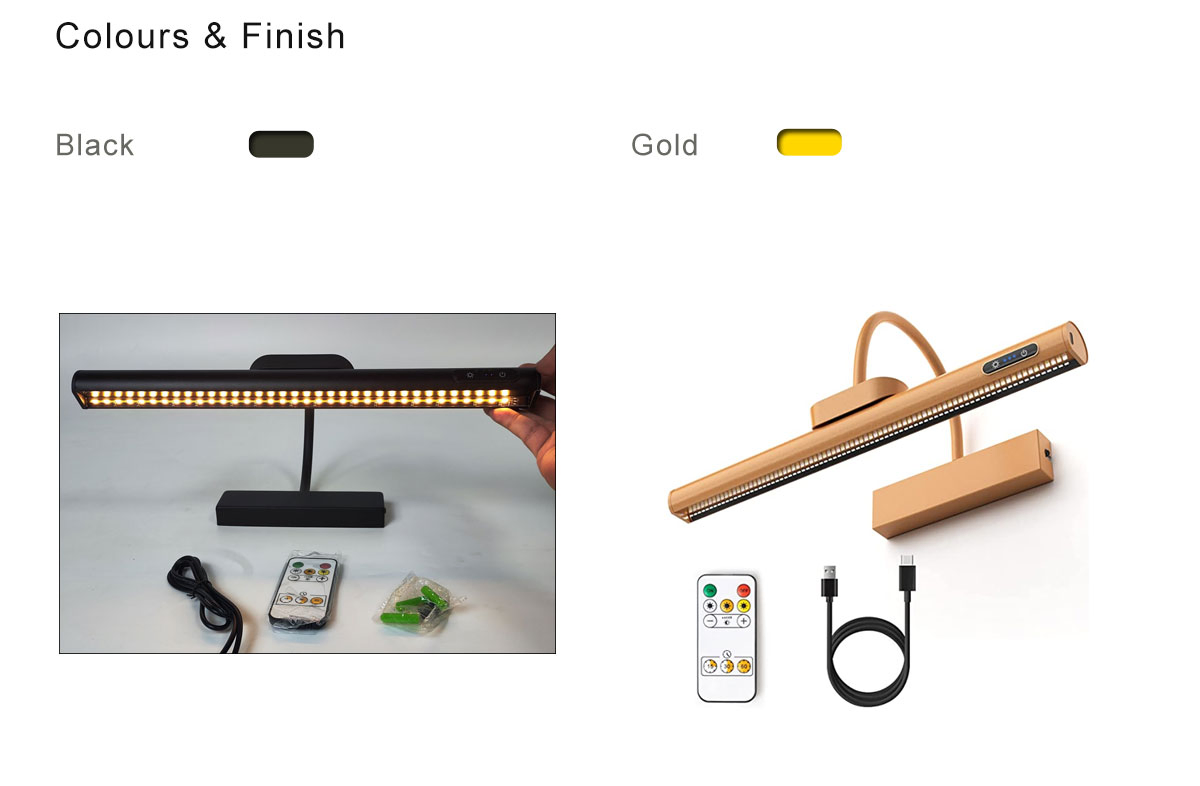 Battery Operated Picture Light Touch and Remote Control Dimmable