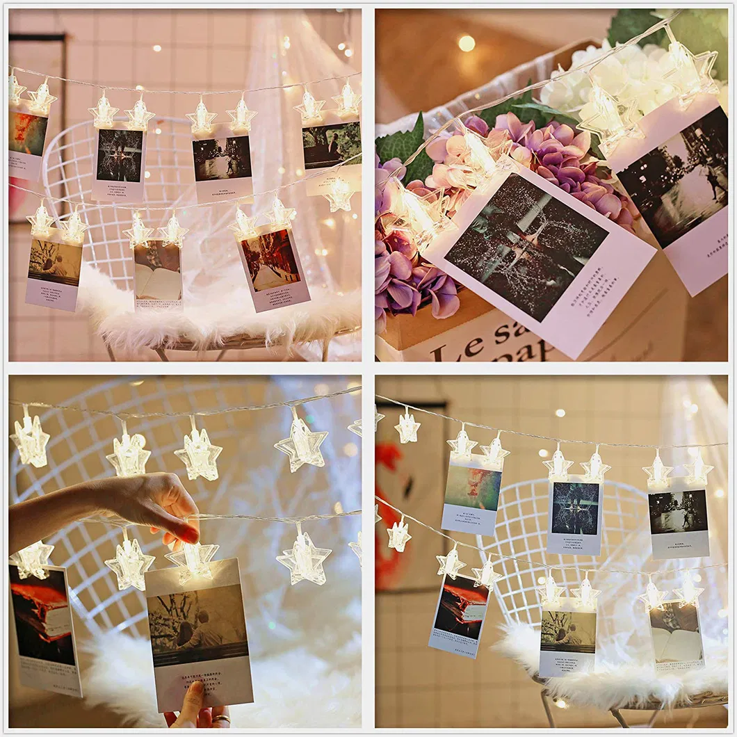 LED Star Photo Clips Size