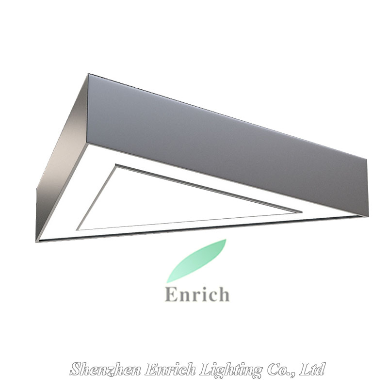 Black Aluminum-Profile Suspended LED Triangle Pendant Light with Customized Size