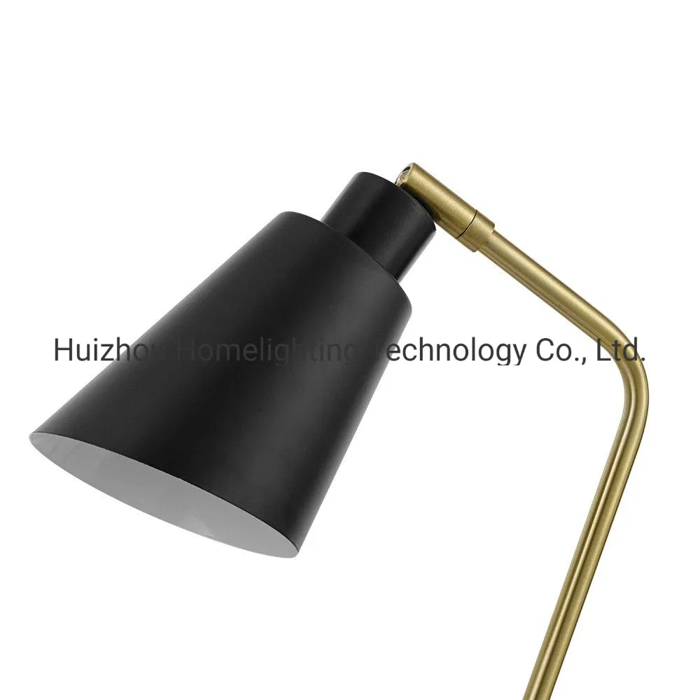 Jlt-9411 Matte Black Antique Brass Accent Task Table Lamp