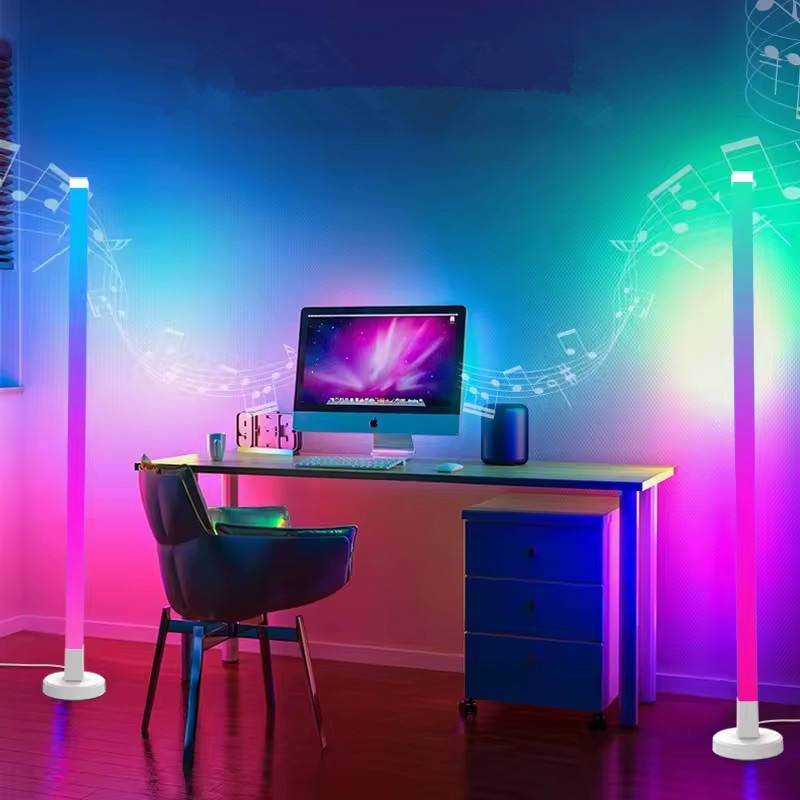 RGB LED Floor Lamp Remote APP Control Music Sync Corner Lighting Timer Smart Modern Mood Standing Lamp for Bedroom Living Room