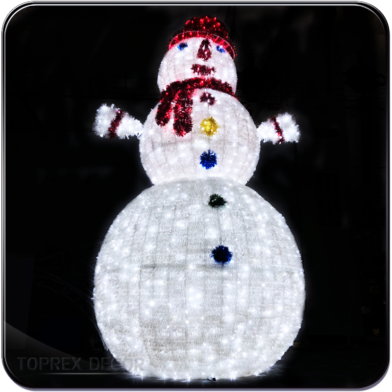 Toprex 2026 Christmas Decoration LED Giant Snowman Motif Lights for Outdoor Decoration Lamp