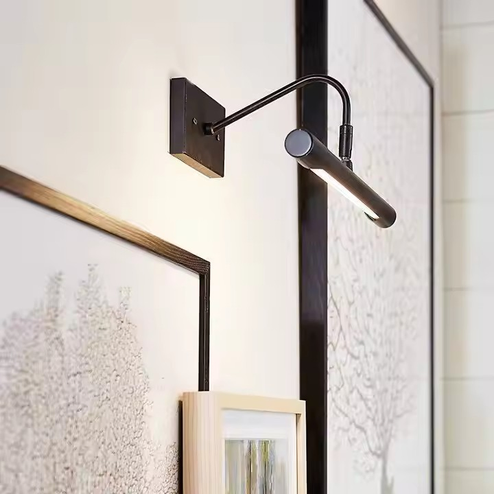 Home Bathroom Mirror Lighting Modern LED Golden Wall Picture Lights and Art Lighting for Art &amp; Photo Displays Adjustable