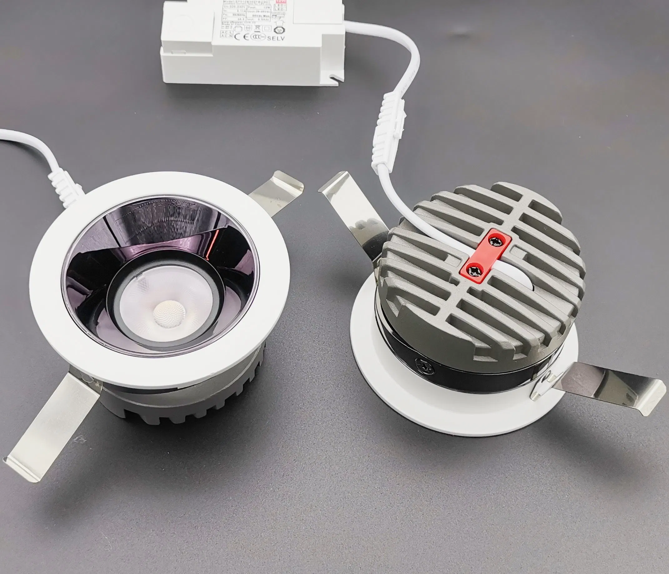 12W Ra>92 Indoor Ceiling Recessed Adjustable Downlight COB LED Wallwasher Spotlight for Residential Hotel Villas Office Showroom Store Shopping Mall Down Light