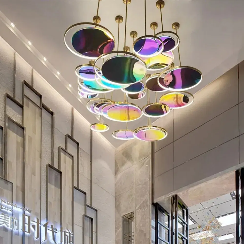 High Quality Custom Project Commercial Center Hotel Lobby Hall Pendant Lamp Luxury Modern LED Chandelier Ceiling Light