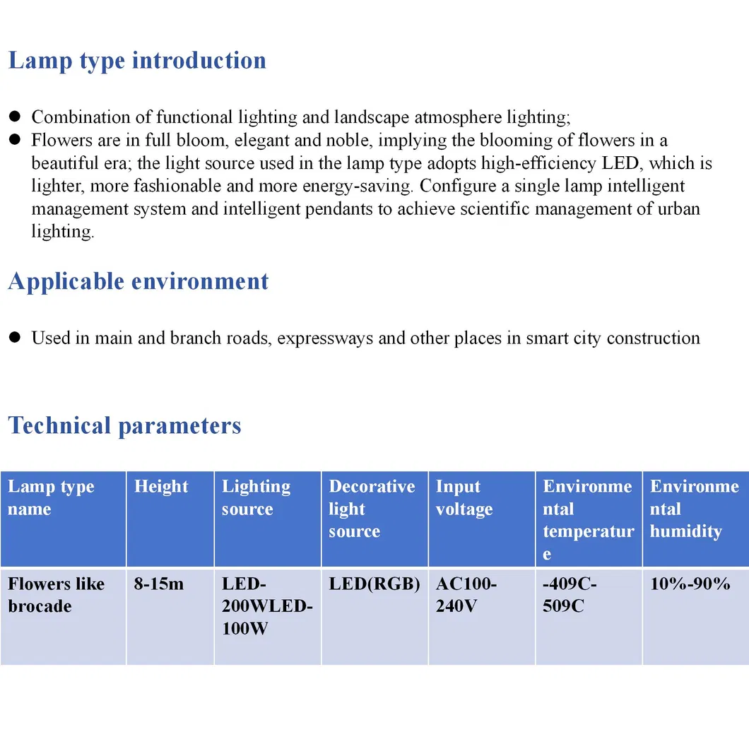 Smart Street Lamp Parameters