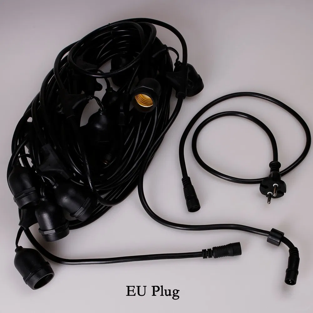 UL 48 Feet E26 E27 S14 Commercial Weatherproof Patio Festoon String Lights
