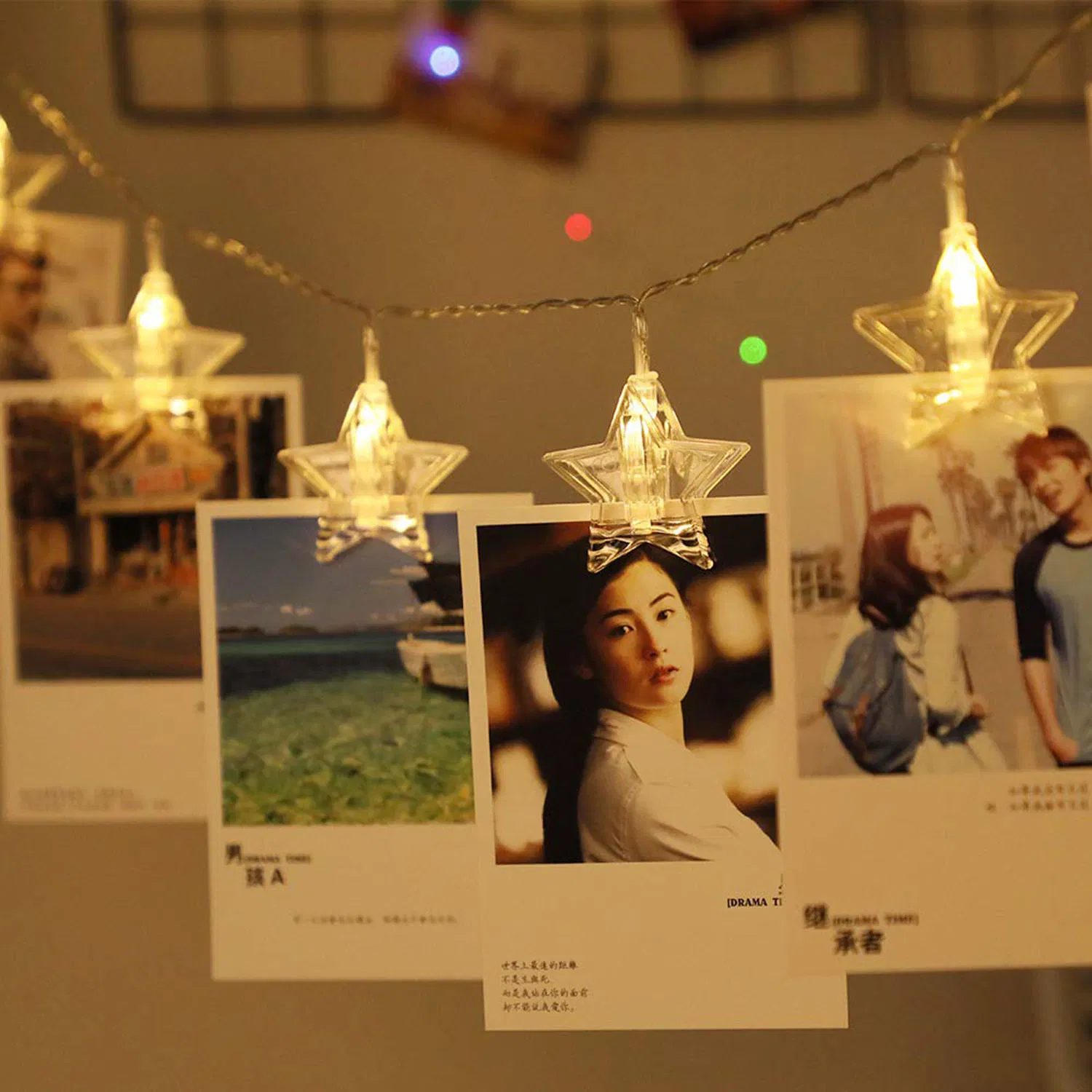 LED Star Photo Clips String Lights