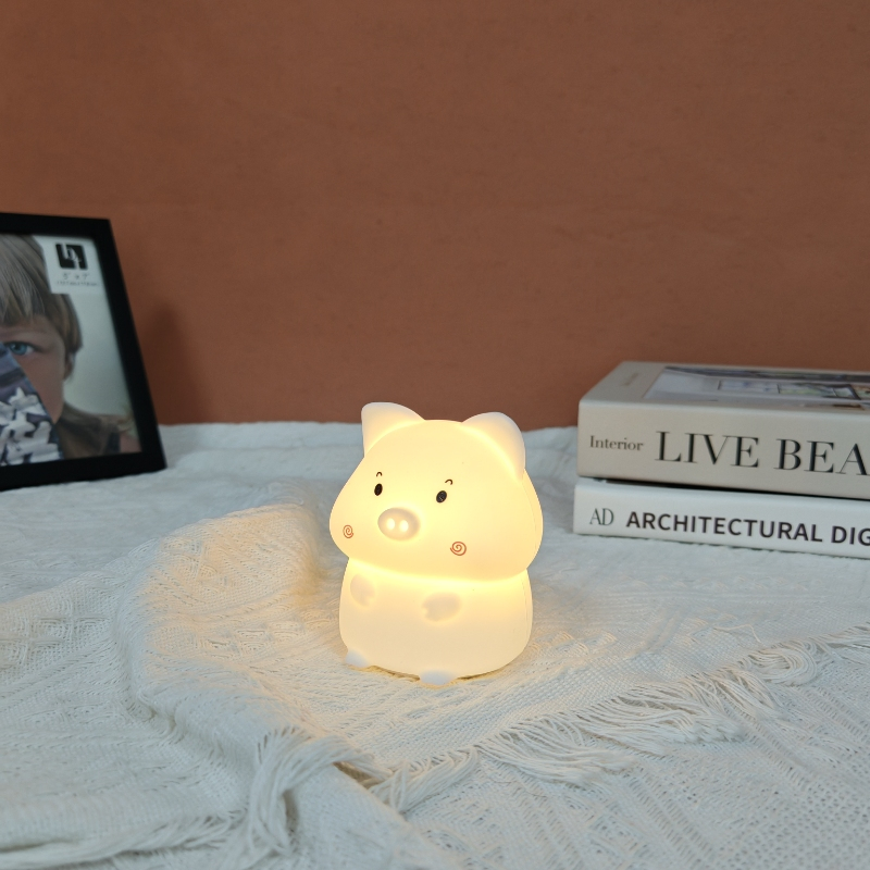 Rechargeable Kids Room Small New LED Gift Lamp Decor Silicone Night Light with Automatic Shut off Feature