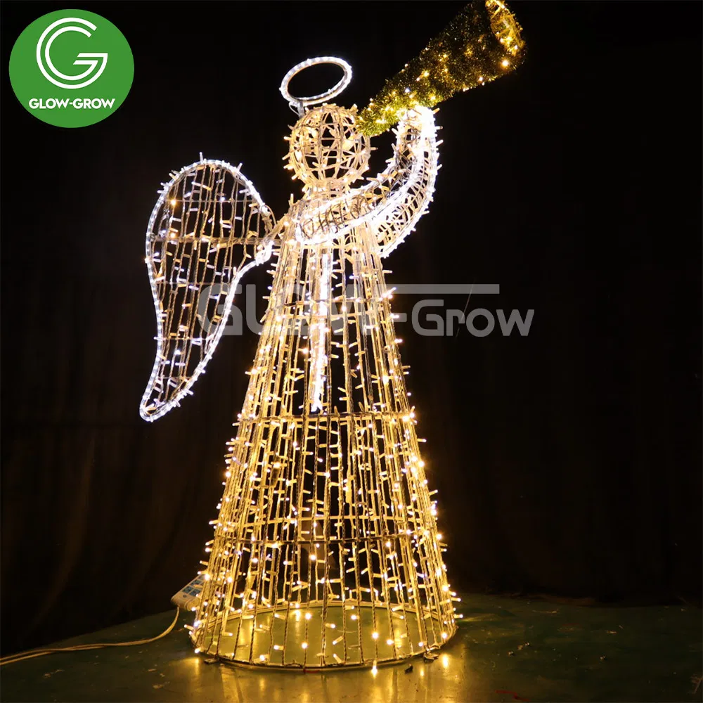 IP65 LED Christmas String Rope 3D Angel Motif Light for Park Garden Mall Decoration