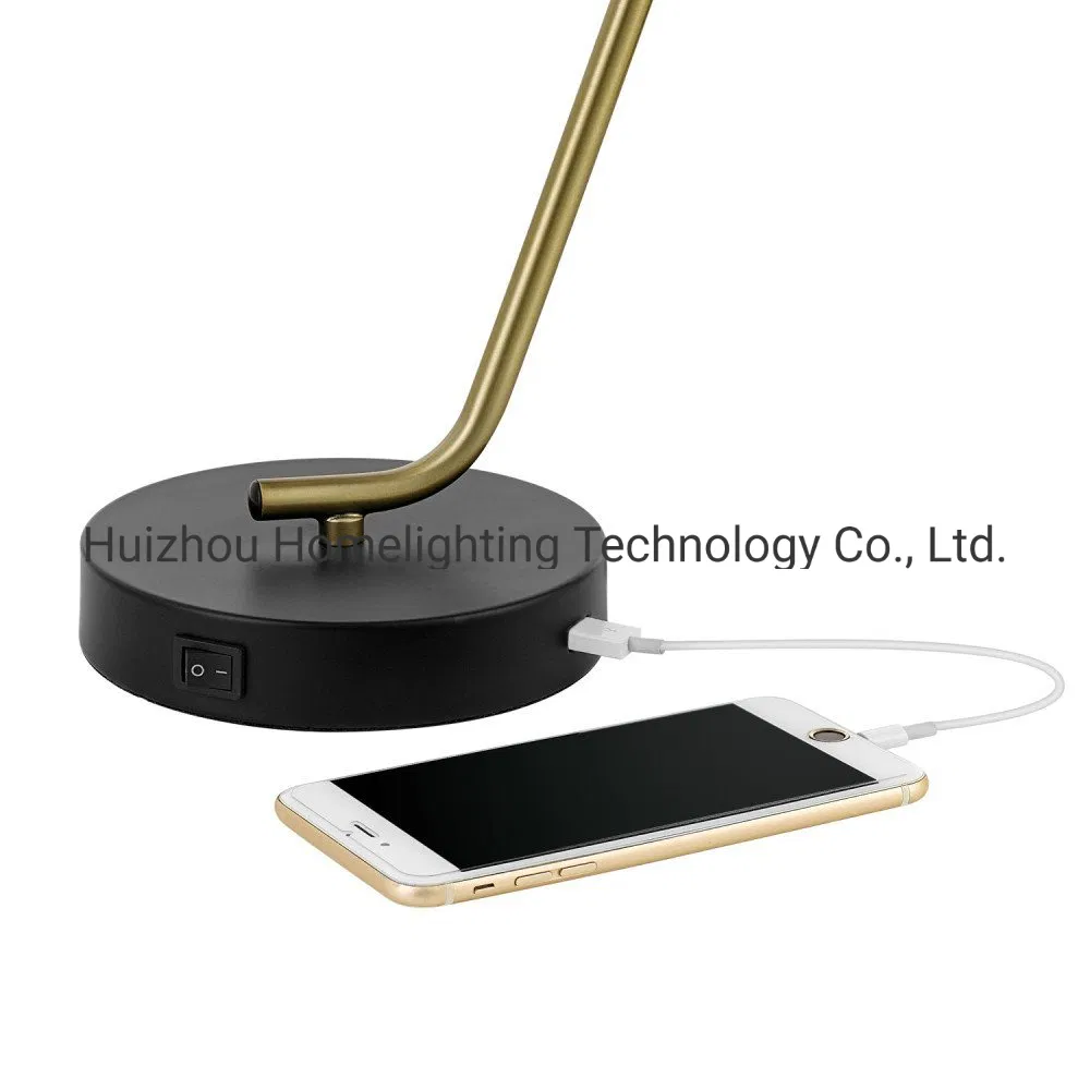 Jlt-9411 Matte Black Antique Brass Accent Task Table Lamp