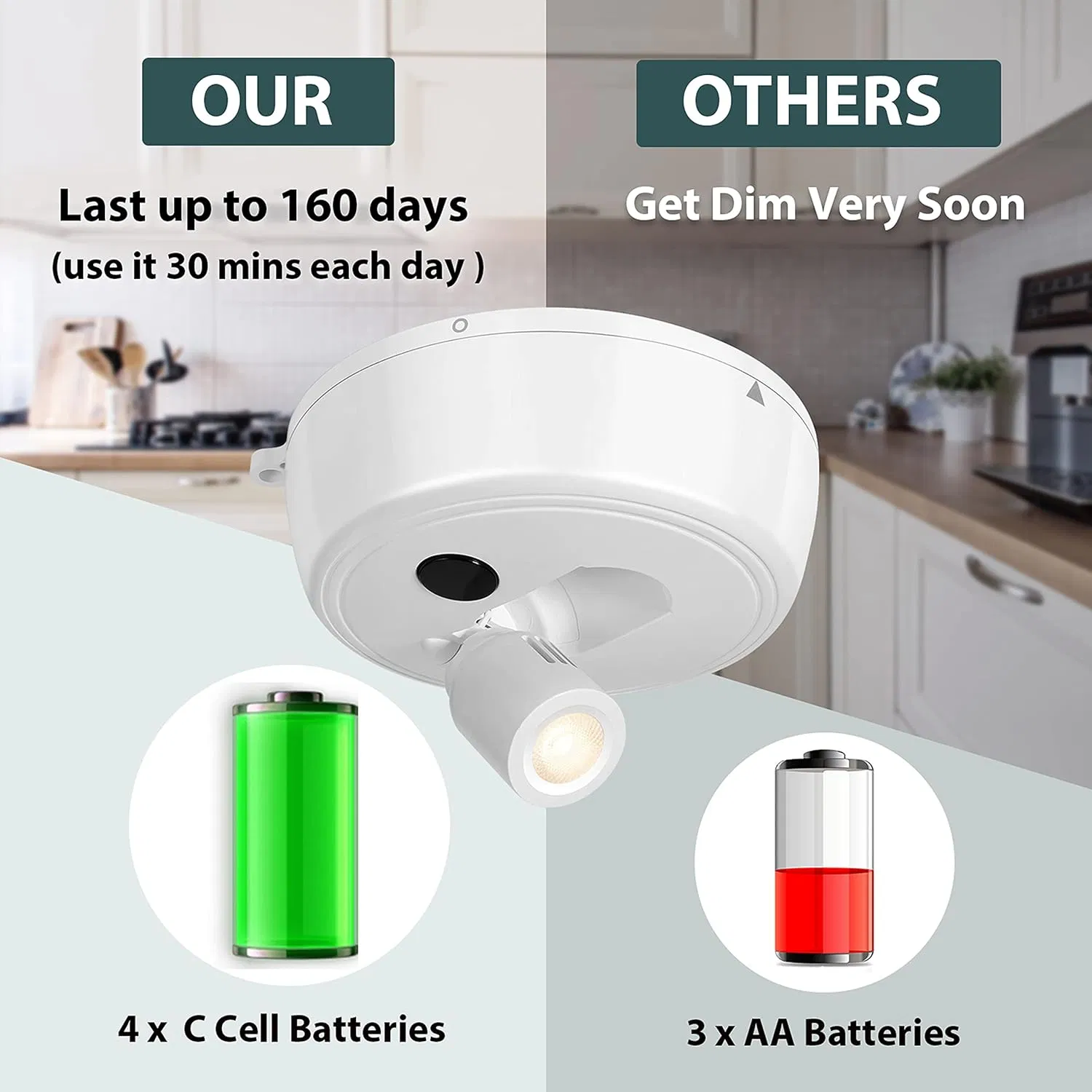 Indoor Plant Spotlight Battery Operated, Picture Light with Remote, Wall Painting Uplight, Wireless Dimmable Timer