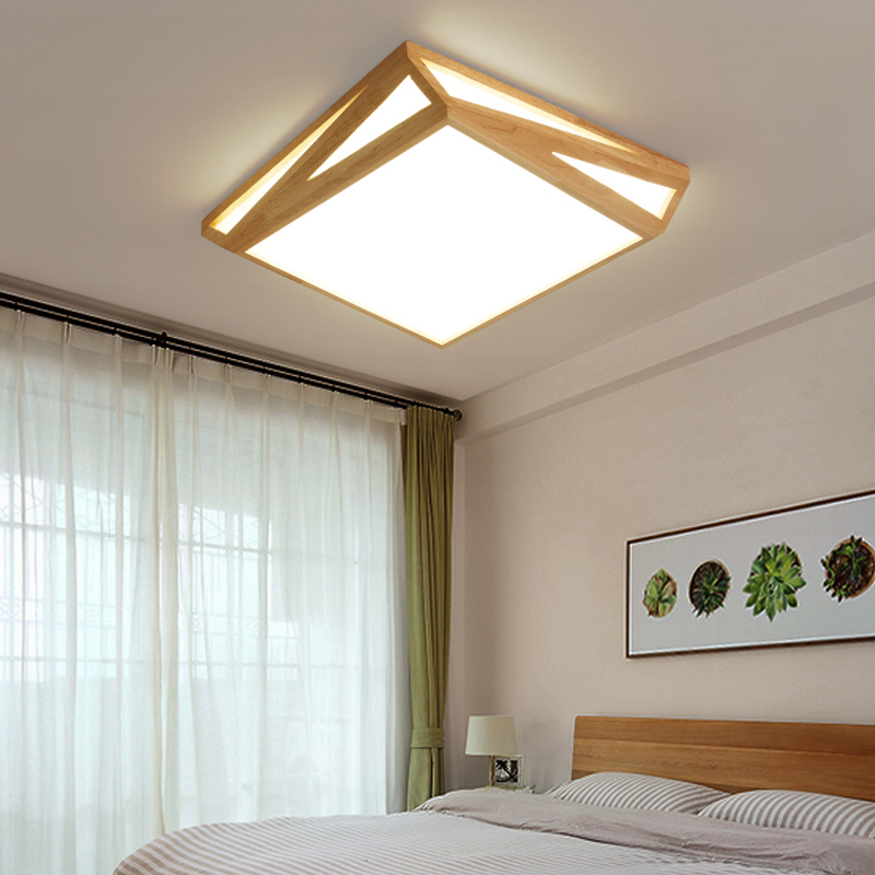 Wood Flush Mount Ceiling Light for Indoor Home Lighting Fixtures (WH-WA-02)
