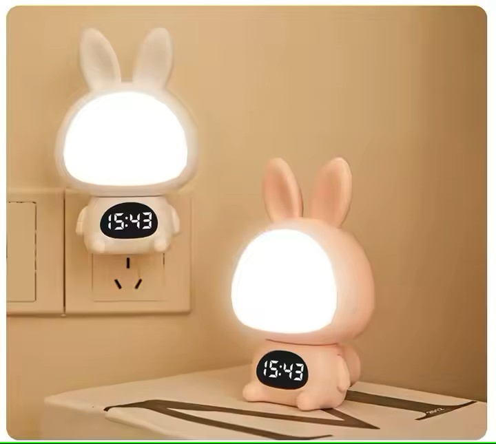 LED Night Light Cute Silicone Bear Rabbit Bunny Remote Control Smart Nursery Lamp with Timing for Children