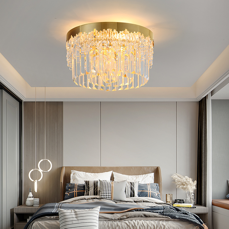 Stainless Steel Gold Lighting Modern Polished Round LED Flush Mount Ceiling Light Fixture (WH-CA-89)