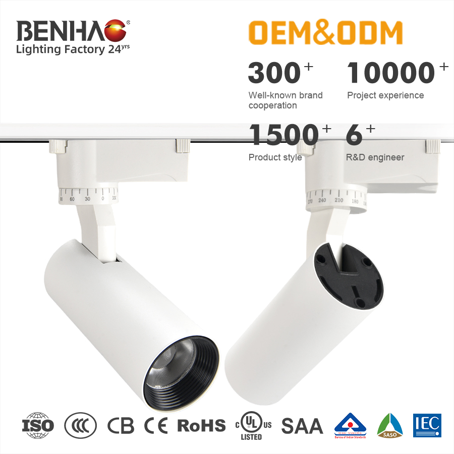 Premium COB Commercial Track Light Ceiling Mount Point Focus Design for Boutique Lighting