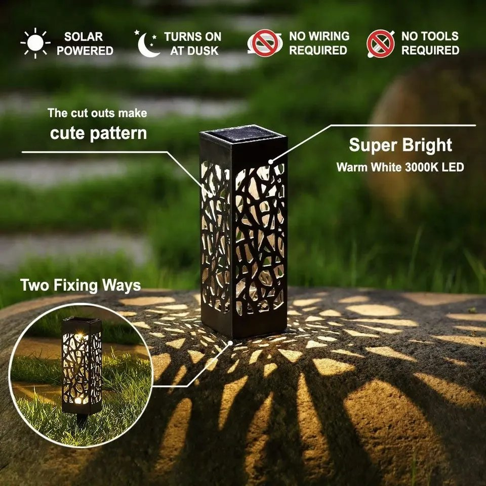 Outdoor Garden Decorative Lighting Lamp Waterproof LED Solar Powered Walkway Path Lights