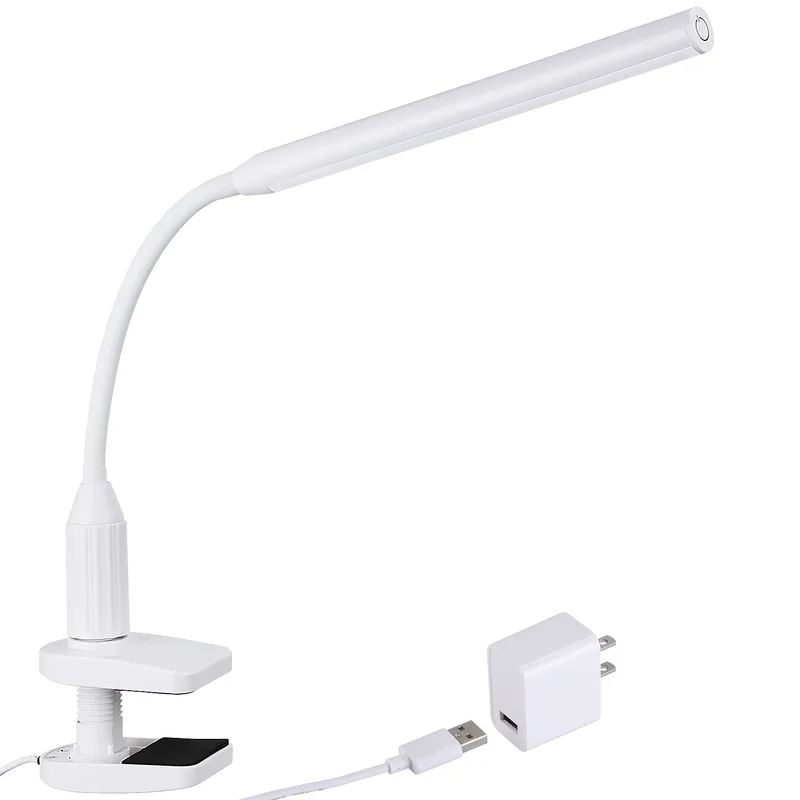 LED Desk Lamp with Clamp, Eye-Caring Clip on Lights for Home Office, Flexible Gooseneck, Metal, Swing Arm Architect Task Table Lamps