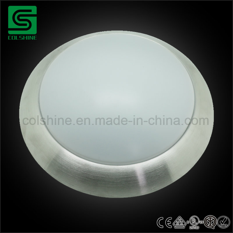 Brushed Nickel Flush Mount LED Ceiling Light with Frosted White Shade