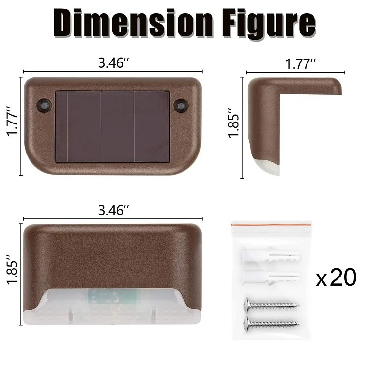 Hot Selling Fence Lamp Solar Powered LED Deck Stairs Outdoor Garden Wall Fence Yard Lights Patio Railing Path Wall Lamp