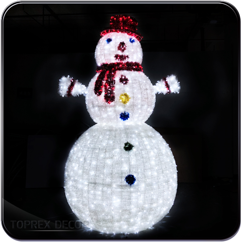 Toprex 2026 Christmas Decoration LED Giant Snowman Motif Lights for Outdoor Decoration Lamp