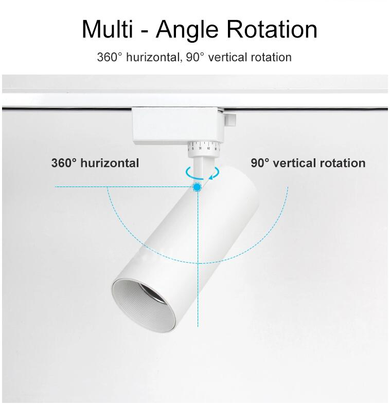 High Quality LED Track Lights High Lumen Ra80 COB Spot Lamp Light 10W 20W 30W 2 Line LED Track Lighting
