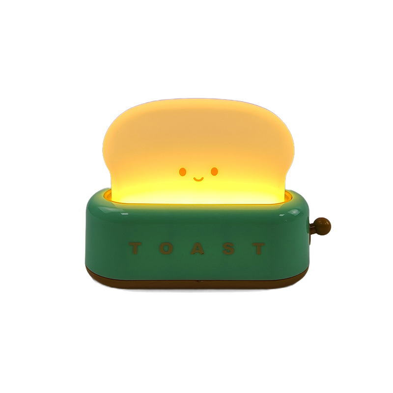 Cute Toast Night Light - Dimmable LED Toaster Lamp Battery Operated for Bedroom Decor, Kids Gift