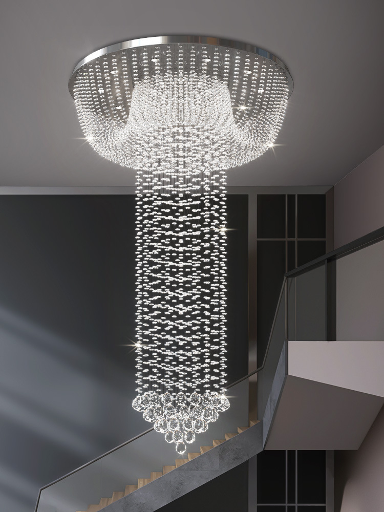 Italian Crystal Beaded Chandelier Flush Mount Ceiling Light