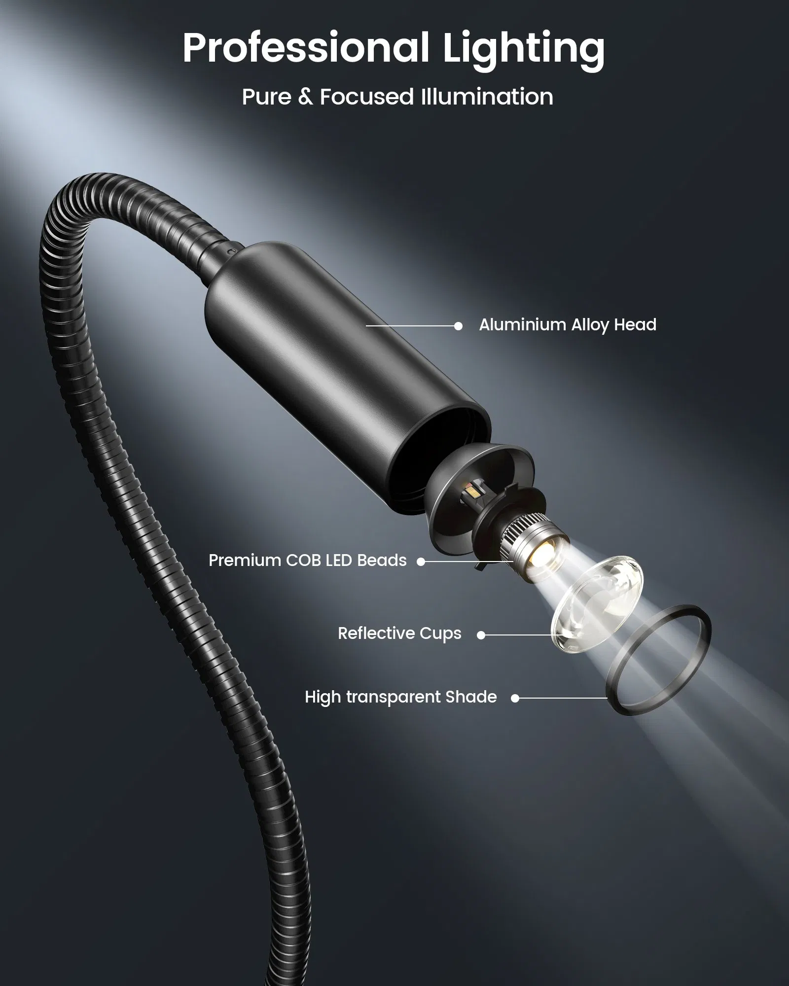 OEM Gooseneck Eye-Caring Clip-on Clamp LED Table Reading Light Task Desk Lamp