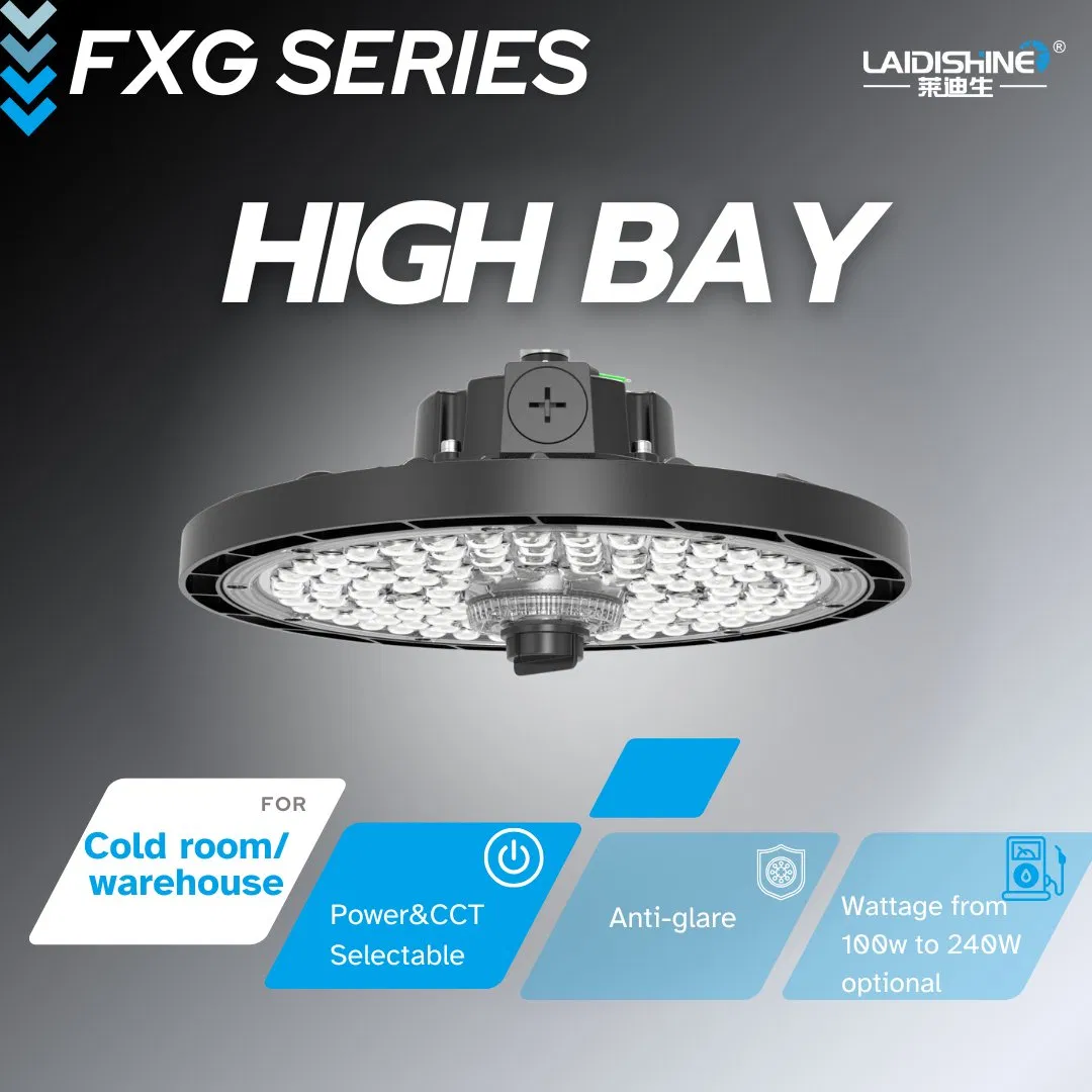 IP65 Anti-Glare Power Optional Industrial High Bay LED Light for Cold Room Lighting