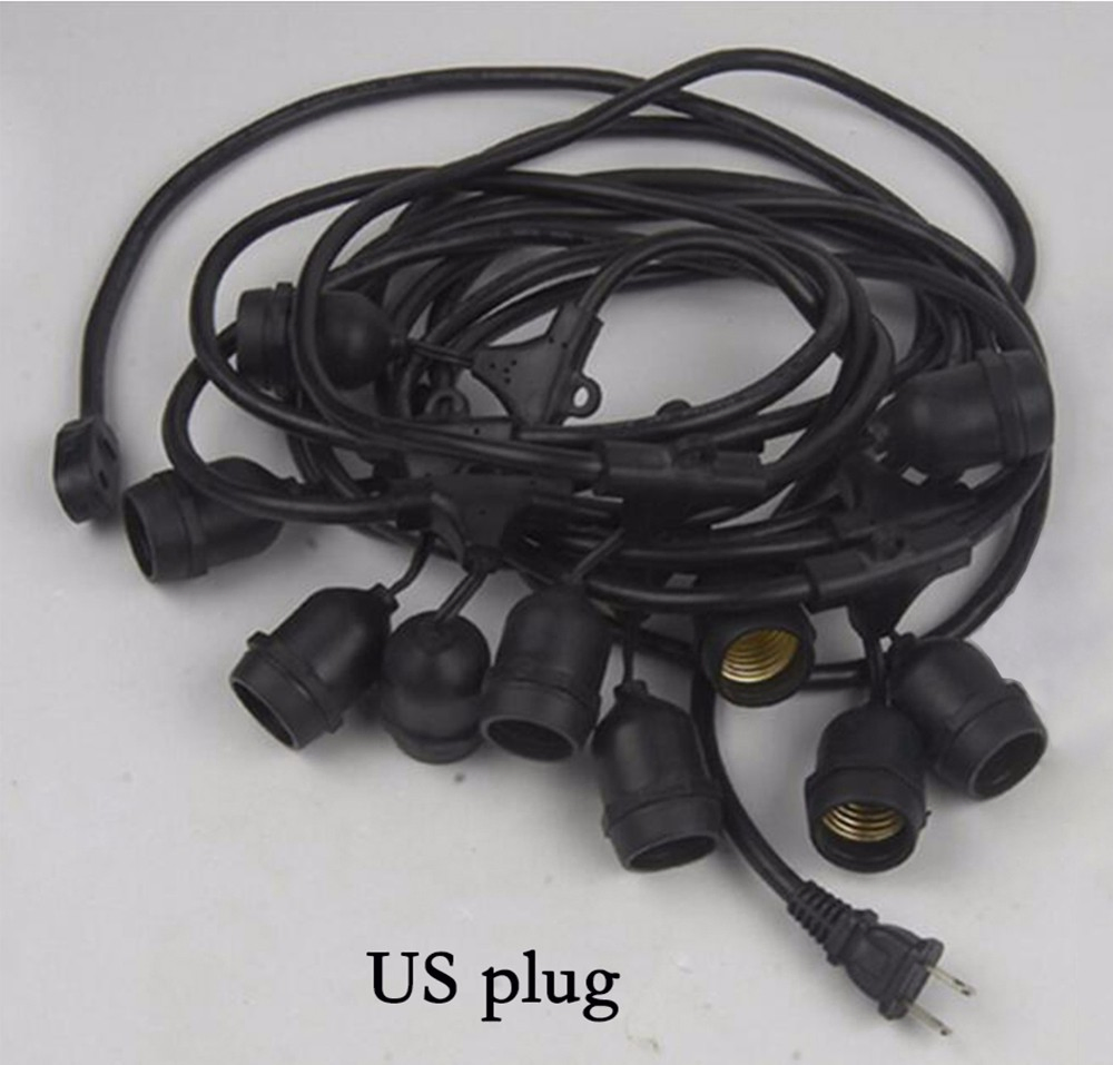 UL 48 Feet E26 E27 S14 Commercial Weatherproof Patio Festoon String Lights
