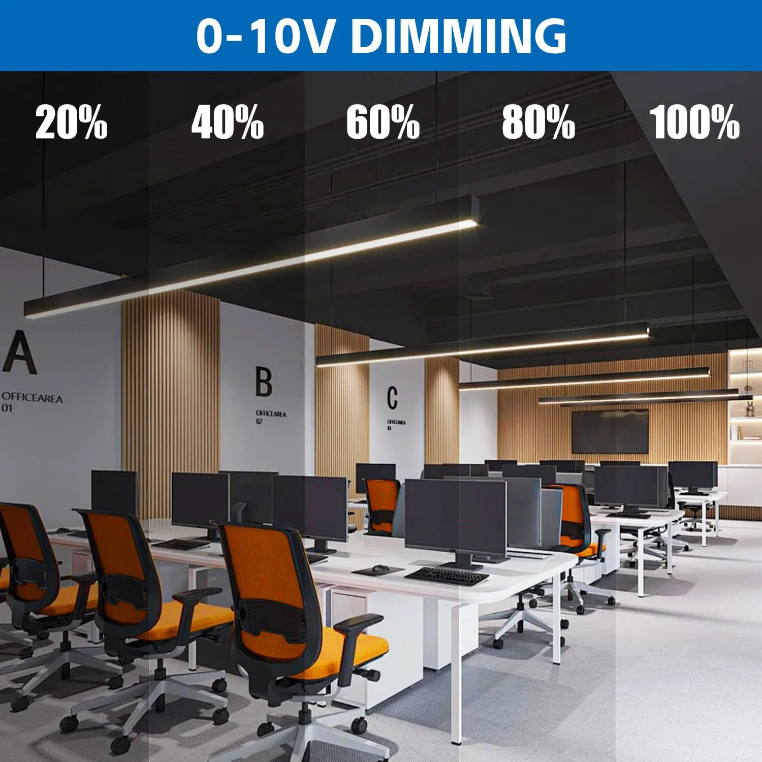 Best Selling 2FT 4FT 8FT Suspended Linear Fixture Linkable Commercial Pendant Linear Light