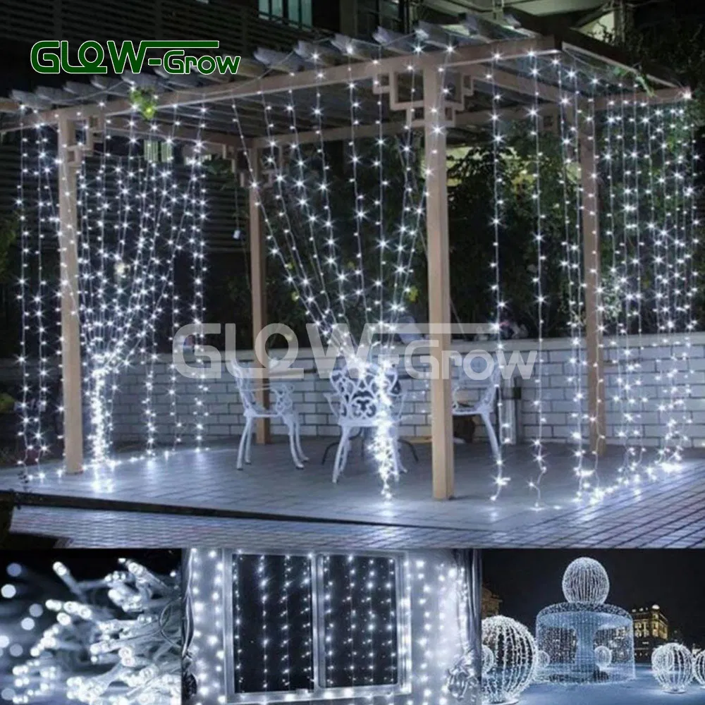 Waterproof LED Curtain Christmas String Light for Wedding Holiday Home Decoration