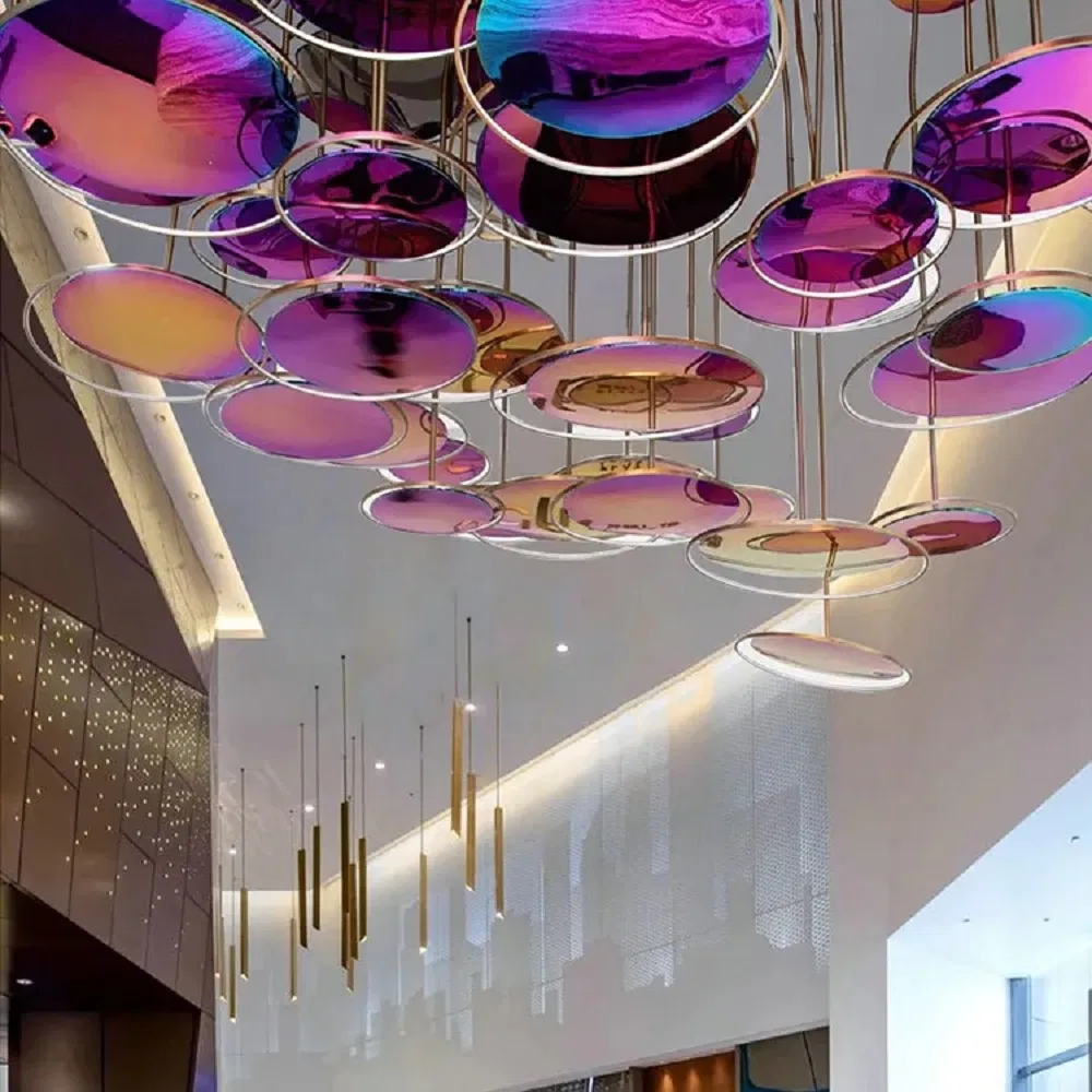 High Quality Custom Project Commercial Center Hotel Lobby Hall Pendant Lamp Luxury Modern LED Chandelier Ceiling Light