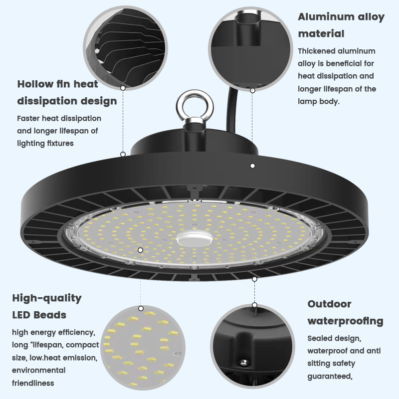 Commercial Industrial UFO Highbay Lamp IP65 Waterproof LED High Bay Light for Factory Warehouse Workshop Supermarket