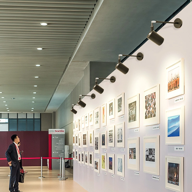 Industrial Black White Art Wall Spotlights Long Pole Picture LED Light (WH-RC-02)