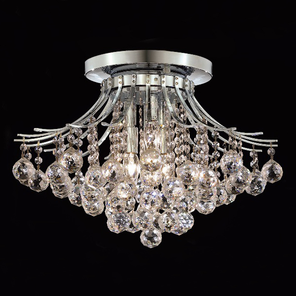 Empire Crystal Ceiling Lamp Round Chrome Gold Platd Flush Mount Chandelier Lights for Bedroom
