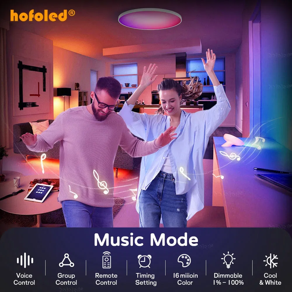 Remote Control 30W 48W Flush Mount Smart LED Ceiling Light