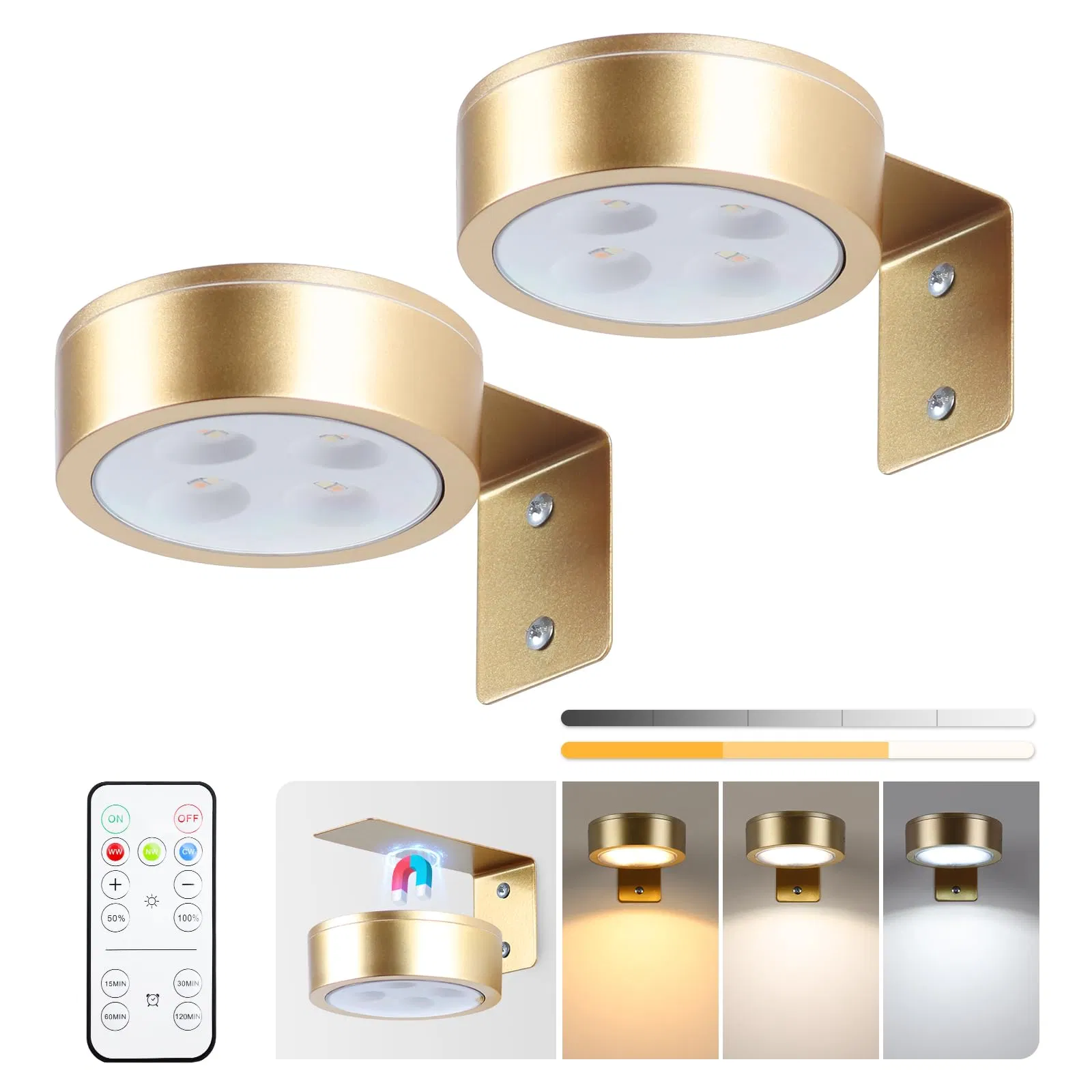 Picture Lights for Wall, 13 Color RGB Magnetic LED Art Display Light for Picture Frame, Wireless Battery Operated Painting Light with Remote Control, Party Home