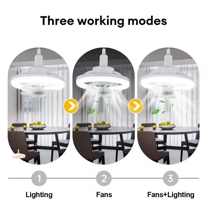 Smart Lighting Livingroom Home Deco LED Modern Ceiling Fan Lamp