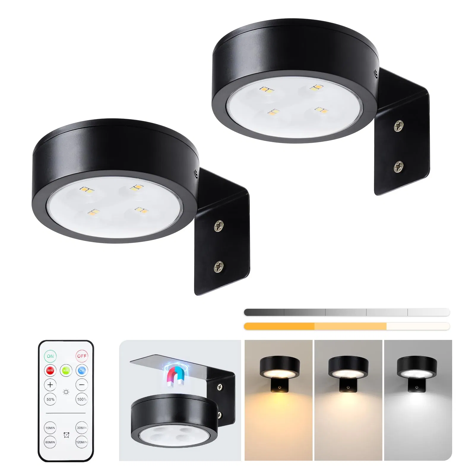 Picture Lights for Wall, 13 Color RGB Magnetic LED Art Display Light for Picture Frame, Wireless Battery Operated Painting Light with Remote Control, Party Home