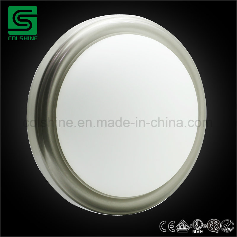 Brushed Nickel Flush Mount LED Ceiling Light with Frosted White Shade