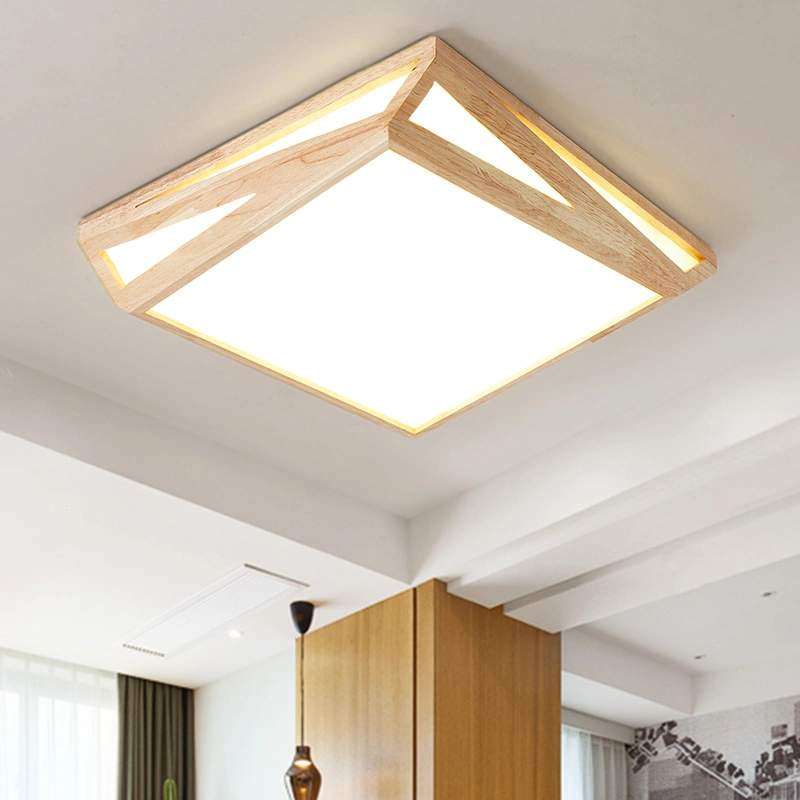 Wood Flush Mount Ceiling Light for Indoor Home Lighting Fixtures (WH-WA-02)