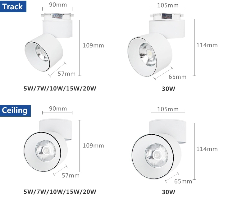 COB 5W/7W/10W/15W/20W/30W Track Lighting &amp; Indoor LED Lighting for Home