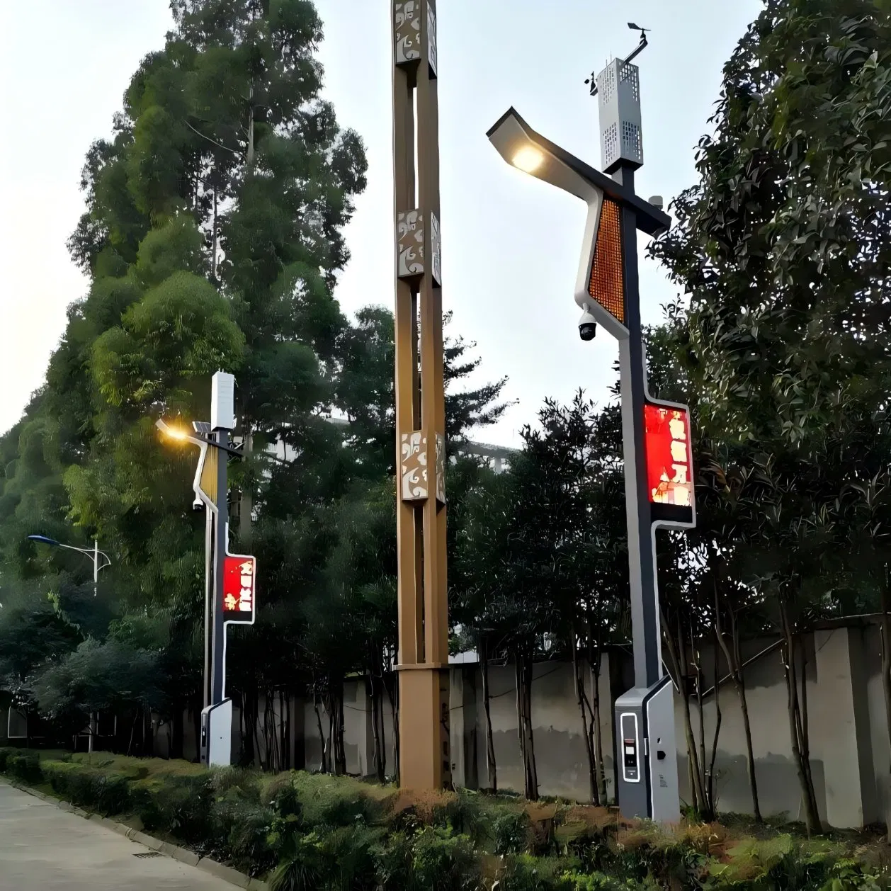 Smart LED Street Light Multi-Functional Intelligent Street Lamp with APP Control IoT Enabled IP66 Waterproof for Smart City Road Community Intelligent LED Stree