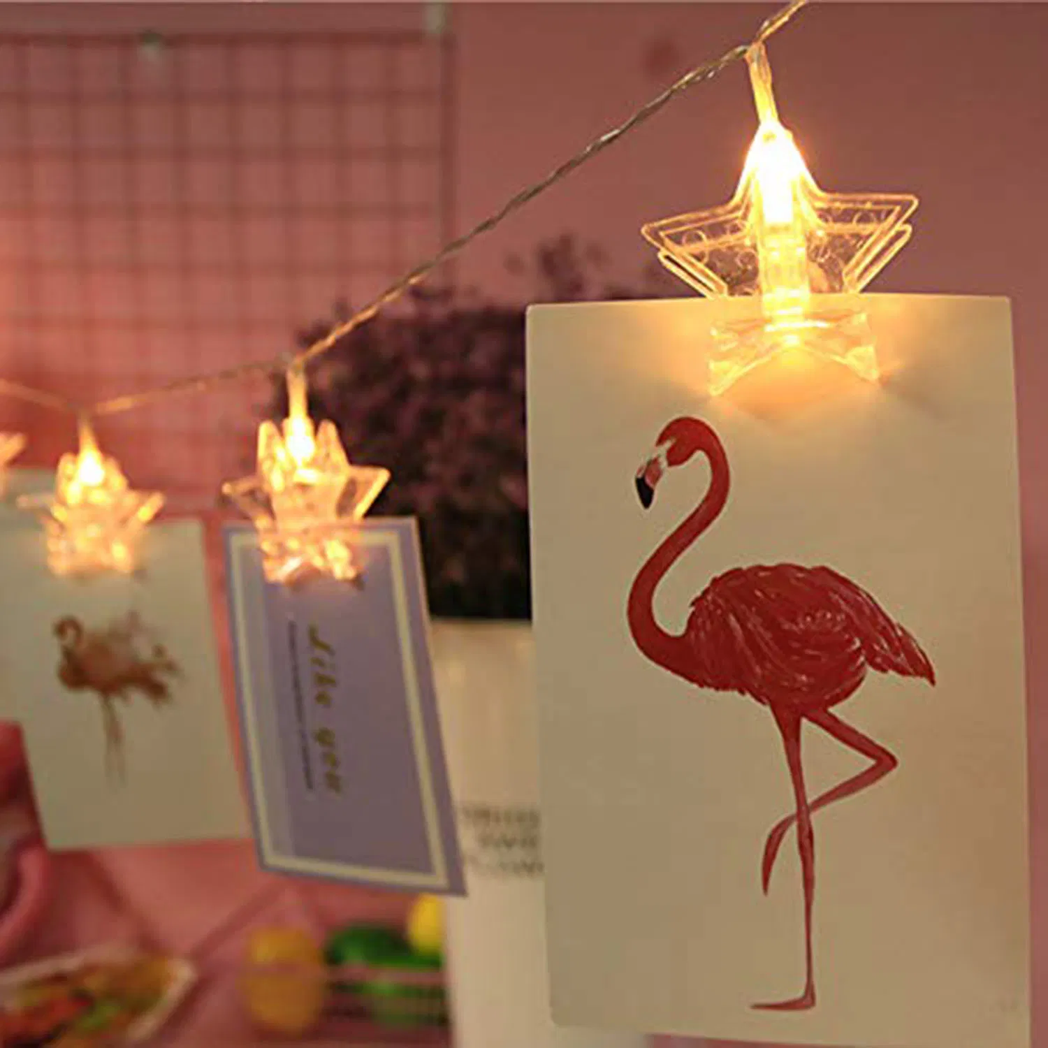 LED Star Photo Clips String Lights